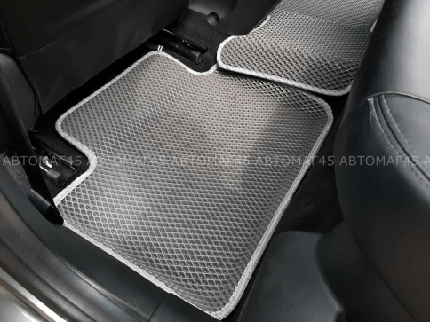 EVA ЭВА 3D коврики в салон LADA Vesta Веста серые серый кант рисунок ромб комплект 5шт    фото 5