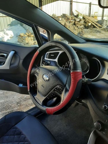 Autoprofi  оплетка руля гелевая рельефная черно-красная размер М GL-1020 BK/RD (M)   фото 2