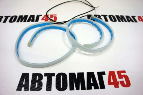 Универсальная диодная лента для фар гибкая белая желтая + поворотник 60см 2шт фото 4