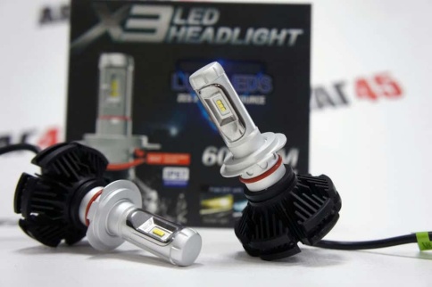 X3 чип  ZES LED 2шт H7 12В 18W 6000K 4400Lm с обманкой гарантия 1мес    фото 3