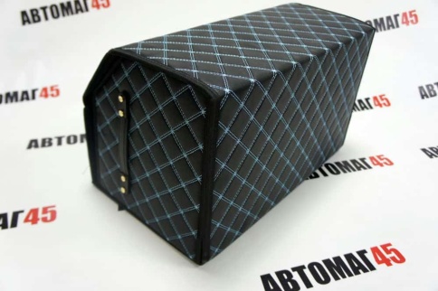 Органайзер  багажника кофр экокожа черный с синей ниткой 70 x 30 x 30см MAXIMAL Big   фото 3