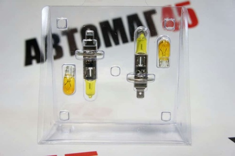 SVS  лампа H1 Yellow 12V 55W 3000K 2шт    фото 4