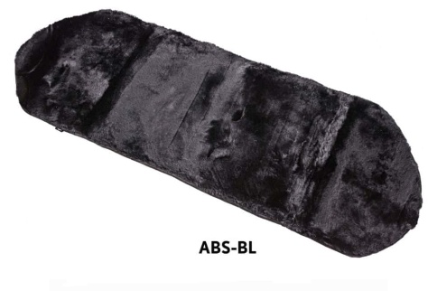 Накидка  короткий ворс задний ряд на подкладе мутон черный 130х55см    фото 2