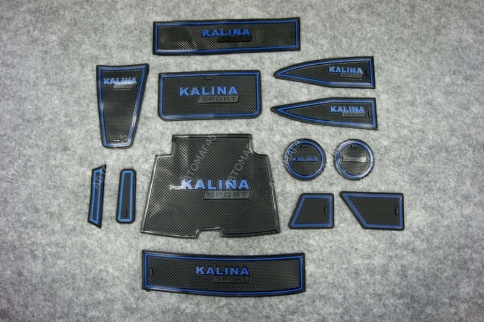 Коврики в ниши Лада Lada Калина Kalina 2 синие буквы 13 пр. фото 1