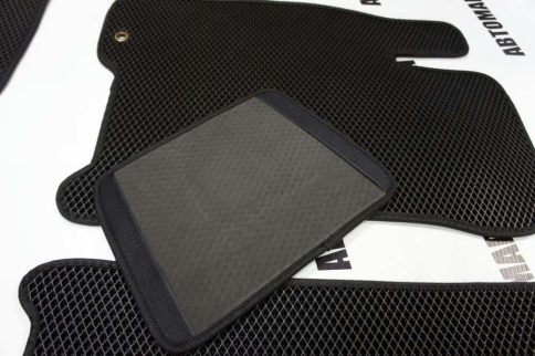 EVA ЭВА  коврики в салон Chevrolet Lacetti 2004-2013г черный рисунок ромб комплект 5шт    фото 2