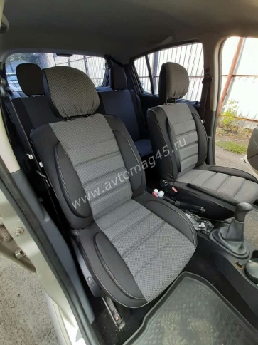 Авточехлы  Renault Duster до 2015г Sandero S.Stepway до 2015г 2/3 Terrano 14-16 жаккард черный A10 фото 5