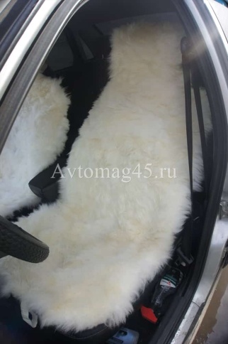 Накидка  на сиденье длинный ворс белый 140х55см 1шт    фото 1