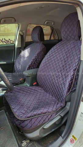 Гелакси  Накидки на сиденье на силиконе велюр черные с красной ниткой 2шт  фото 2