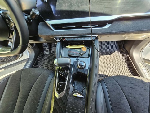 SMART  коврики в салон 3D EVA ЭВА Geely Monjaro Джили Монжаро 2022г-н.в. черные рис ромб компл 5шт фото 4