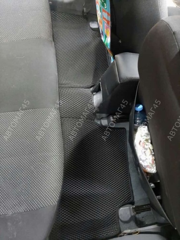 EVA ЭВА 3D коврики в салон Hyundai Accent II 1999-2012г черный рисунок ромб комплект 5шт CITY   фото 4