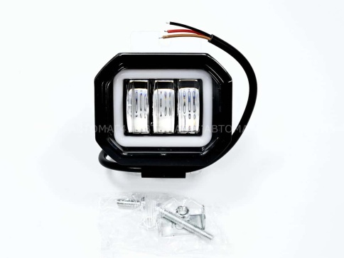 C2R Светодиодная  фара дальний свет квадрат 3 диода + дхо 20W 12-32V 1800Lm 1шт гарантия 1мес G0030T фото 6