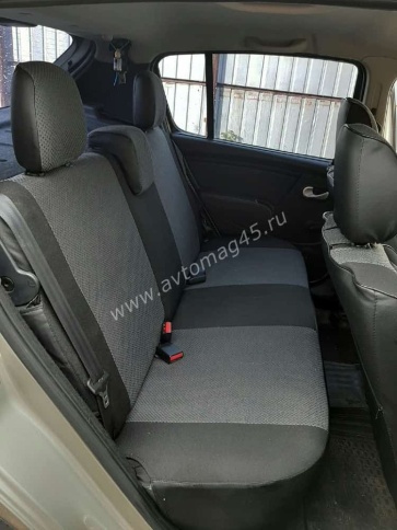 Авточехлы  Renault Duster до 2015г Sandero S.Stepway до 2015г 2/3 Terrano 14-16 жаккард черный A10 фото 3