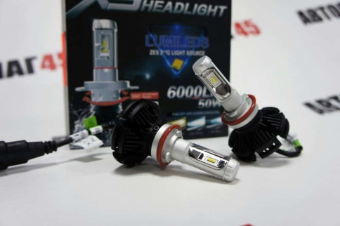 X3 чип  ZES LED 2шт H11 12В 18W 6000K 4400Lm с обманкой гарантия 1мес    фото 2