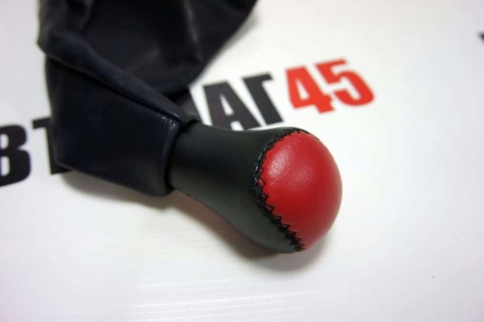 Skyway  Ручка КПП с чехлом ВАЗ 2101 2107 экокожа черно-красная    фото 2