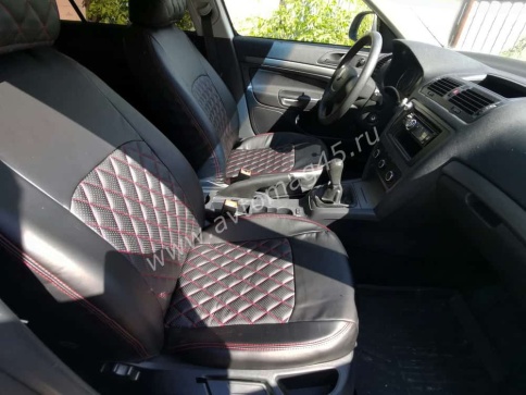 Авточехлы  Skoda Octavia А7 Шкода Октавиа А7 2013-2020г экокожа черная ромб    фото 5