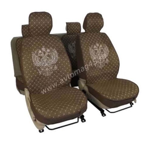 Чехлы  накидки на сиденье серия G лен коричневый комплект 5шт    фото 1