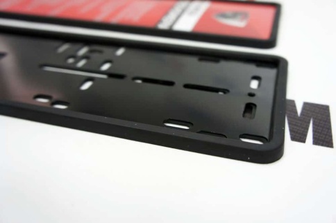 SAK рамка номерного знака силиконовая со стальной основой черный комплект 2шт    фото 7