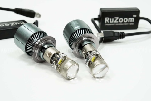 Ruzoom A80P светодиодные лампы LED линза модуль 2шт H7 12В 60W 6000K 6000Lm гарантия 6 мес фото 6