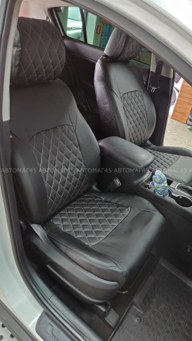 Авточехлы  Kia Sportage Киа Спортаж 2016-10.2022г 4 пок экокожа черная серая нить ромб    фото 5