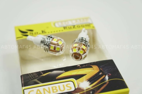 Ruzoom  лампа светодиодная T16 W16W 12 SMD без цоколя canbus 6000K 330Lm одноконтакт белая 2шт X0125 фото 4