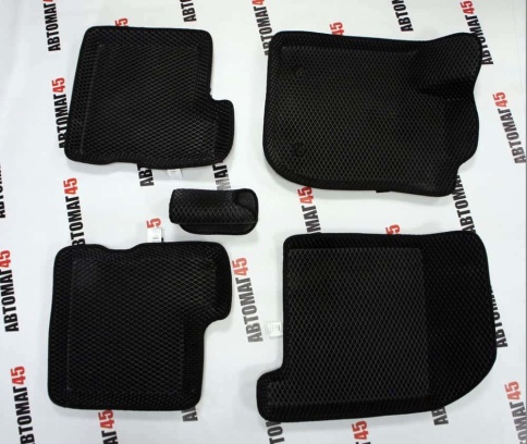 BORATEX  коврики в салон 3D EVA ЭВА Lada XRAY без органайзера черные рисунок ромб комплект 5шт    фото 5