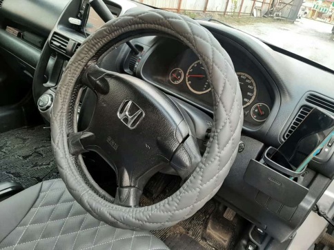 Autoprofi  оплетка руля экокожа спонжевая стёганая серый размер М SP-9010    фото 5