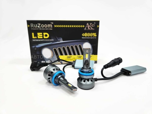 Ruzoom F9A-T2  светодиодные лампы LED 2шт H11 12В 60W 6000K 6000Lm гарантия 6мес    фото 1