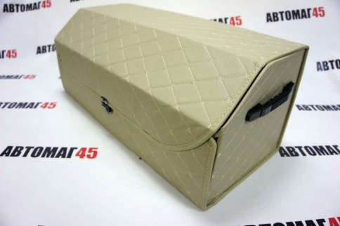 Органайзер  багажника кофр экокожа бежевый с бежевой ниткой 70 x 30 x 30см MAXIMAL Big    фото 4