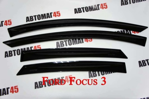 ANVair  дефлекторы окон Ford Focus 3 Форд Фокус 3 седан хэтчбек 2010-2019г комплект 4шт    фото 2