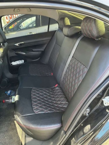 Авточехлы  Honda CIVIC Хонда Цивик 4D 4х дверная 2005-2011г Экокожа черный ромб    фото 7