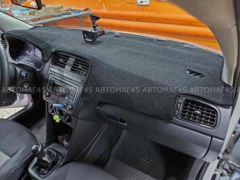 Накидка на панель Volkswagen Polo 5 Фольцваген Поло 5 седан 2010-2020г карпет   фото 5