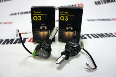 Allroad Q3  светодиодные лампы LED 2шт H3 12В 20W 6000K 3600Lm гарантия 1мес    фото 2