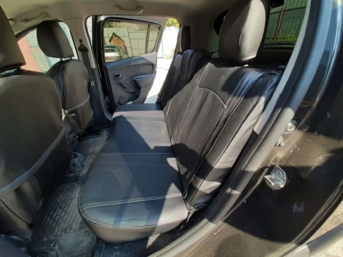 Авточехлы  Renault Logan Рено Логан 2004-2016г экокожа черная    фото 5
