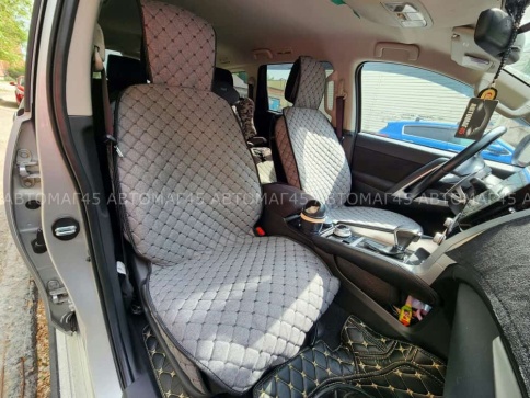 Чехлы  накидки на сиденье лен 2Д серый передние 2шт LEX   фото 10