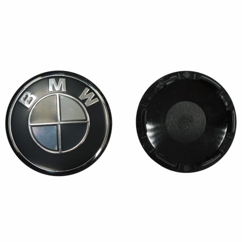 Колпачок ступицы BMW 62/56 КИК(Рапид) со стикером черный (214117) фото 1