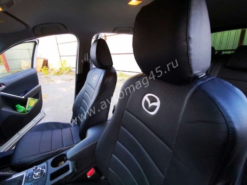 Авточехлы  Mazda CX-5 Мазда СХ-5 низ 1/1 верх 3/3 экокожа черная    фото 7