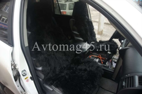 Накидка  на сиденье длинный ворс черный 137х50см 2шт    фото 4