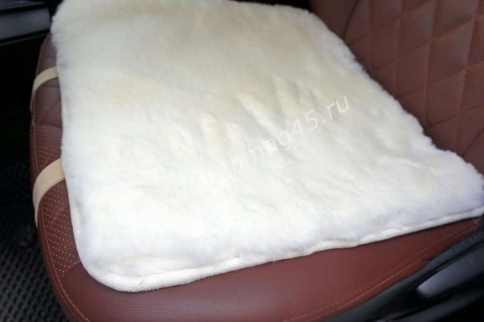 Накидка  подушка на сиденье короткий ворс белый 45х45см    фото 3