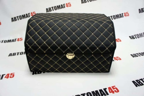 Органайзер  багажника кофр экокожа черный с белой ниткой 50 x 30 x 30см MAXIMAL Middle   фото 2