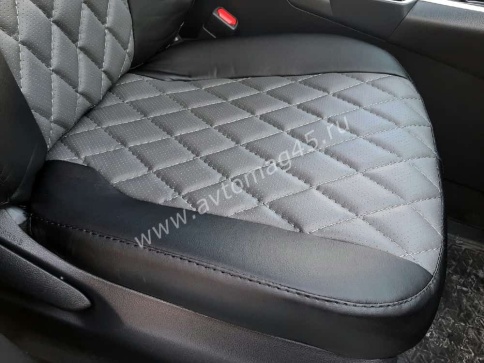 Авточехлы  Toyota RAV4 Тойота Рав4 2018-2025г XA50 экокожа черно-серый ромб    фото 8