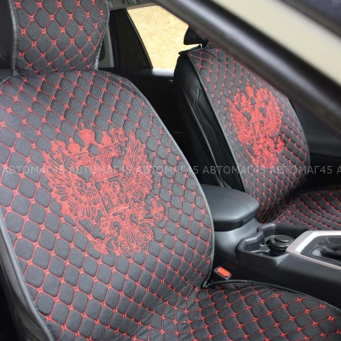 Чехлы  накидки на сиденье серия G лен черный красная нитка комплект 5 шт    фото 11
