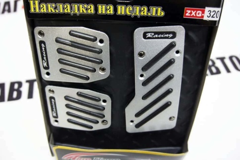 Накладки на педали Механика черные хром фото 3