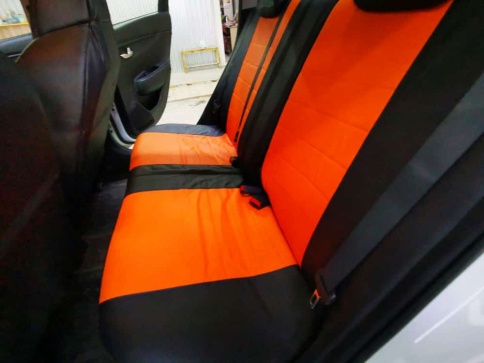 Экстрим  чехлы универсальные экокожа черный оранжевый комплект    фото 2