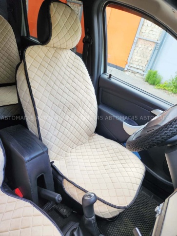 Гелакси  Накидки на сиденье на силиконе велюр бежевый 2шт    фото 3