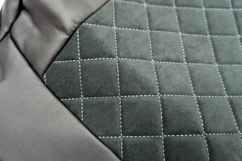 Авточехлы  Kia Sportage Киа Спортаж 2010-2016г Hyundai ix35 9-15г экокож/алькан черная сер.нить ромб фото 4