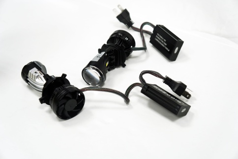 Ruzoom светодиодные лампы LED линза модуль 2шт H4 12В 70W/120W 6500K 6500Lm гарантия 6мес фото 5