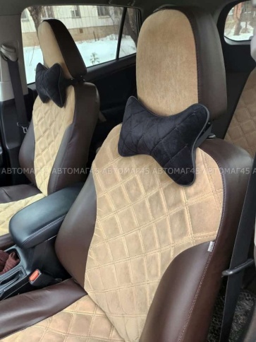 Maximal Подушка косточка под шею велюр черная с черной ниткой 26х19см 1шт    фото 2