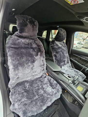 Fentow Накидки  короткий ворс мутон серый с юбкой премиум 146х55см 2шт    фото 6