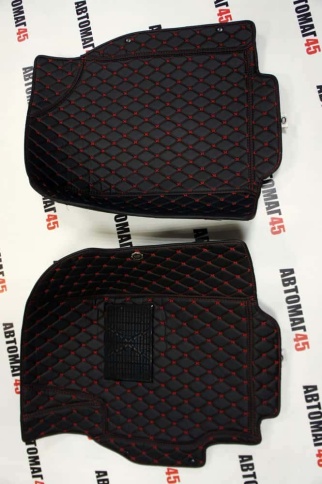 Ковры  5D экокожа Toyota Camry V40/V50/V55 06-18г черный с черной нитка + ворс комплект LIKE АКЦИЯ! фото 4