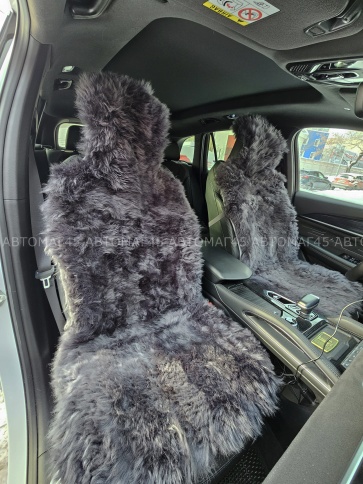 Накидка  на сиденье длинный ворс темно-серый 140x50см 1шт    фото 4